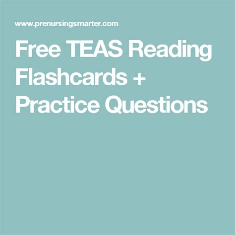 Free Printable Teas Test Flashcards